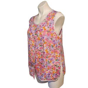 Vintage Moon Dance Sz Med  Sleeveless Top Artist Smock Vest Pearl Snap Pockets